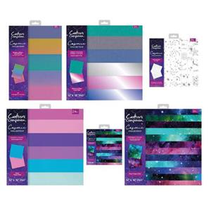 Cosmic Collection - Paper & Card Inc; 3 x 12x12 & 6x6 Paper Pads,  8x8 Foil Transfers & A4 Glitter Ombre Card