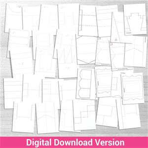 Digital Download Kit -  30 Shaped Dimensional Card Templates 