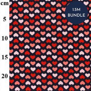 Small Hearts Organic Printed Jersey Fabric Bundle (1.5m)