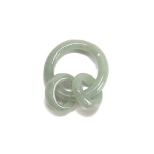 9cts Type A Bean Green Jadeite Triple Hoops Approx 12mm &18mm, 1pcs