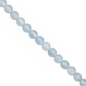 28cts Blue Calcite Smooth Round Approx 3.75 to 4.5mm, 20cm Strand