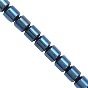 350cts Royal Blue Color Coated Hematite Smooth Drum Approx 10mm, 20cm Strand 