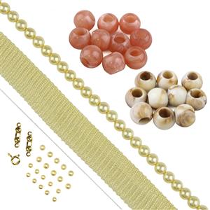 Gold Plated Base Metal, Cream Mesh Form Sculpted Jewellery Project