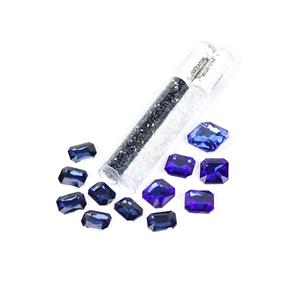 Queen Elizabeth; 11 x Cushion Crystals, 11/0 Cut Blue Iris Seed Beads & 8/0 Cut Crystals