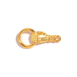 Gold 925 Sterling silver Hand Connector with Jump Ring Approx 20x10mm