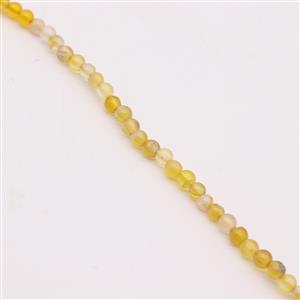 123.50cts Yellow Banded Agate Plain Round Approx 4mm, 1m Strand