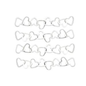 925 Sterling Silver Heart Extender Chain, Approx 2 Inch (Pack of 4pcs)