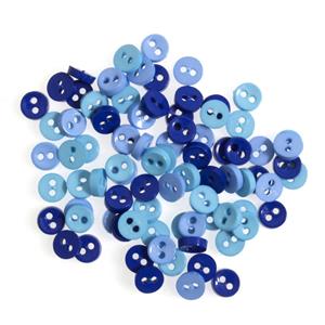Blue Mini Round Buttons 6mm (Pack of 5g)