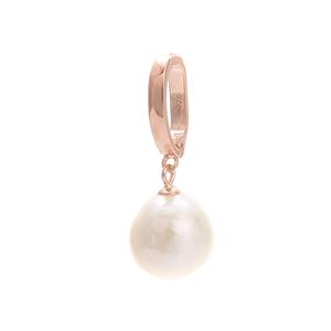 White Freshwater Cultured Pearl Pendant Approx 11-14mm With Rose Gold Plated 925 Sterling Silver Peg Bail