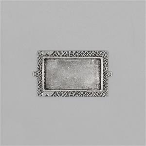 ICE Resin® Antique Silver Milan Medium Rectangle Bezel with Closed Back Approx ID 35x20mm 