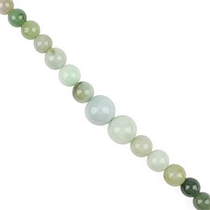 240cts Type A Colour's of Jadeite Graduated Plain Rounds Approx 6-14mm, 38cm Strand