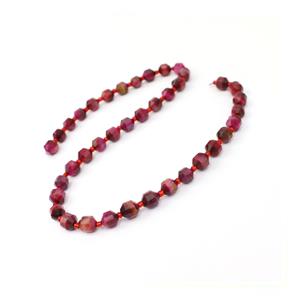 100cts Dyed Fuchsia Tiger Eye Faceted Satellite Beads Approx 8x7mm, 38cm