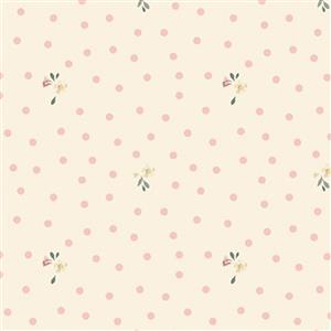Riley Blake Rose Violets Spotty Cream Fabric 0.5m