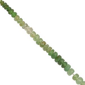 11cts Tsavorite Graduated Faceted Rondelles Approx 2 to 4mm, 11cm Strands
