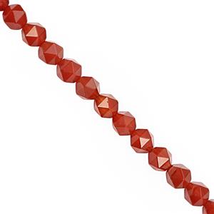95cts Red Onyx Faceted Star Cut Approx 7 to 7.5mm, 28cm Strand