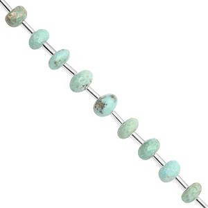 35cts Sleeping Beauty Turquoise Faceted Rondelle Approx 6x3 to 8x5mm, 20cm Strand with Spacers