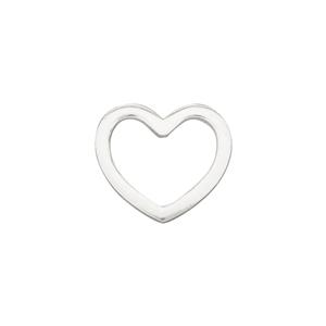 925 Sterling Silver Heart Connector Approx 14 x16mm (Pack of 1)