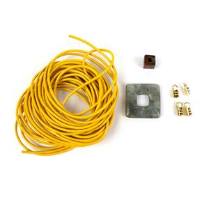 Cube; Gold Plated Base Metal Crimps with End Loops, Leather Cord, Mookite Square Donut & Cubes 