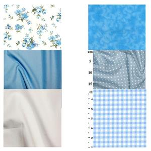 Button & Bow Mini Quilt Blue FQ Bundle (6pcs)