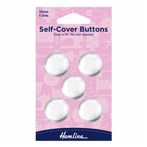 Self-Cover Buttons, Metal Top 22mm (pack of 5)