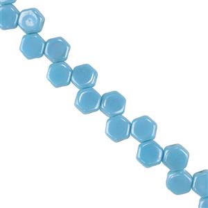 Honeycomb Blue Turquoise Shimmer Beads Approx 6mm (30PCS/ST)