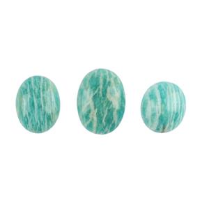 24cts  Amazonite Cabochon Oval Approx 14x12 to 18x13mm Loose Gemstones, (Pack of 3)