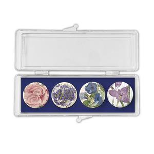 Mixed Floral Crystal Magnets set of 4