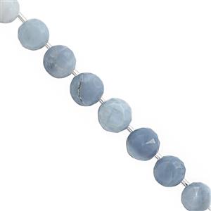 78cts Blue Opal Faceted Onion Approx 8 to 11mm, 20cm Strand with Spacers