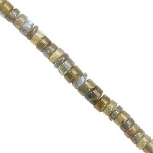 65cts Labradorite Smooth Wheels Approx 4 to 6mm, 20cm Strand
