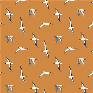 Riley Blake Heartsong Seagulls Gold Fabric 0.5m