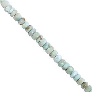 45cts Larimar Faceted Rondelle Approx 4x2 to 6x4mm, 20cm Strand