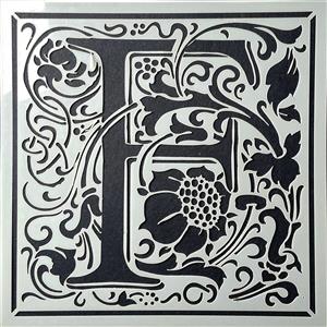 Stencil Up  Cloister Letter - F- William Morris inspired