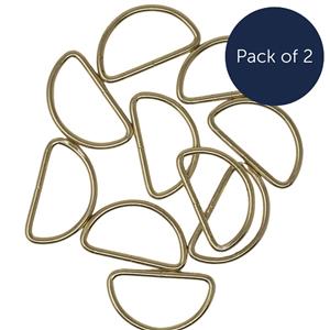 Gold Metal D-Ring ID 38mm, Pack of 2