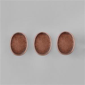 Antique Copper Plated Bezel Ring Oval - 15x20mm (3pcs/pk)