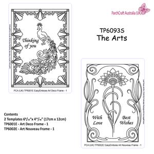 ParchCraft Australia (UK) - The Arts 2 Small Templates one with Art Deco Design and one with Art Nouveau Design