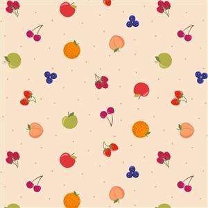 Lewis & Irene Small Things… Sweet Fruit Peach Fabric 0.5m