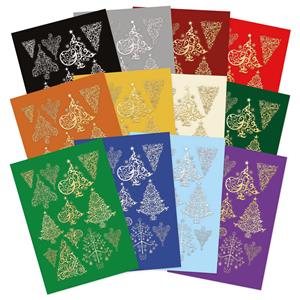 Christmas Stickables Self Adhesive Foiled Christmas Trees Contains 12 x colours x 1 of each