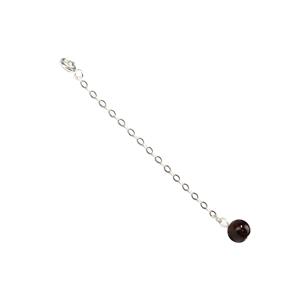 January Birthstone Collection: 925 Sterling Silver Cable Chain Extender with Garnet, 2inch , Approx 1x3mm, 6mm Garnet Stone 
