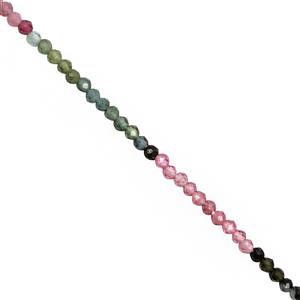 8cts Multi-Colour Tourmaline Micro Faceted Round Approx 2mm, 32cm Strand