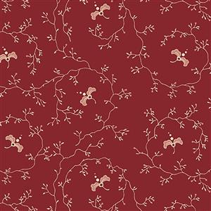Wildflower Woods in  Red Whirly Birds Fabric 0.5m