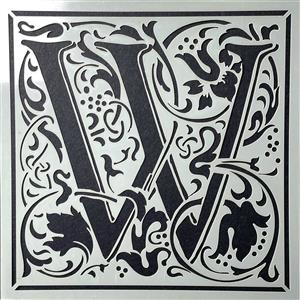 Stencil Up  Cloister Letter - W- William Morris inspired