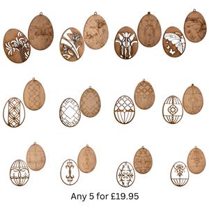 Stencil Up Ornamental MDF Egg - Any 5 for £19.95