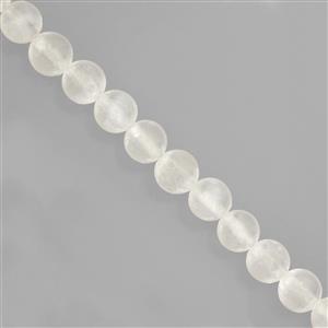 80cts Selenite Smooth Round Approx 6 to 7mm, 33cm Stand