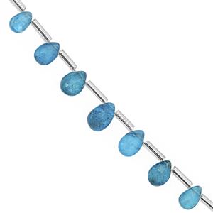 17cts Neon Apatite Faceted Pear Approx 5x4 to 8x5mm, 20cm Strand With Spacers