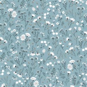 Poppie Cotton House And Home Mabel Blue Fabric 0.5m