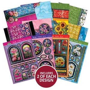 Stained Glass Florals Luxury Topper Collection - 24 Sheets Total