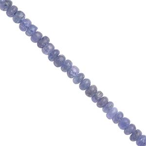 20cts Tanzanite Smooth Rondelles Approx 3-4x2mm, 18cm Strand