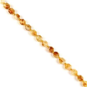 100cts Snowflake Citrine Faceted Beads Approx 9mm, 38cm Strand with Spacers