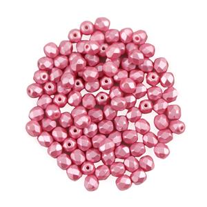 Alabaster Pastel Pink Fire Polish Beads, 4mm (100pk)