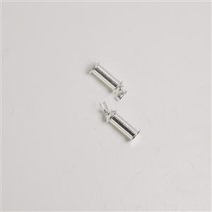 Silver Plated Base Metal Approx 18mm Beadable Column Bead (2pcs)
